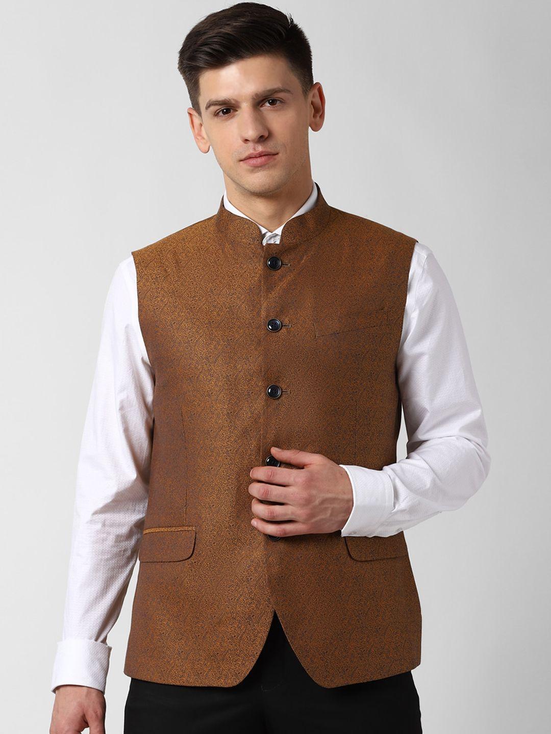 peter-england-elite-men-khaki-solid-nehru-jacket