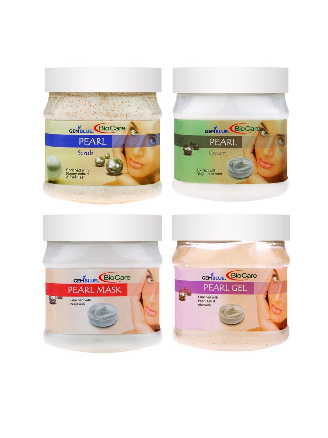GEMBLUE BioCare Pack of 4 Pearl Scrub - Mask - Cream & Gel - 500 ml each