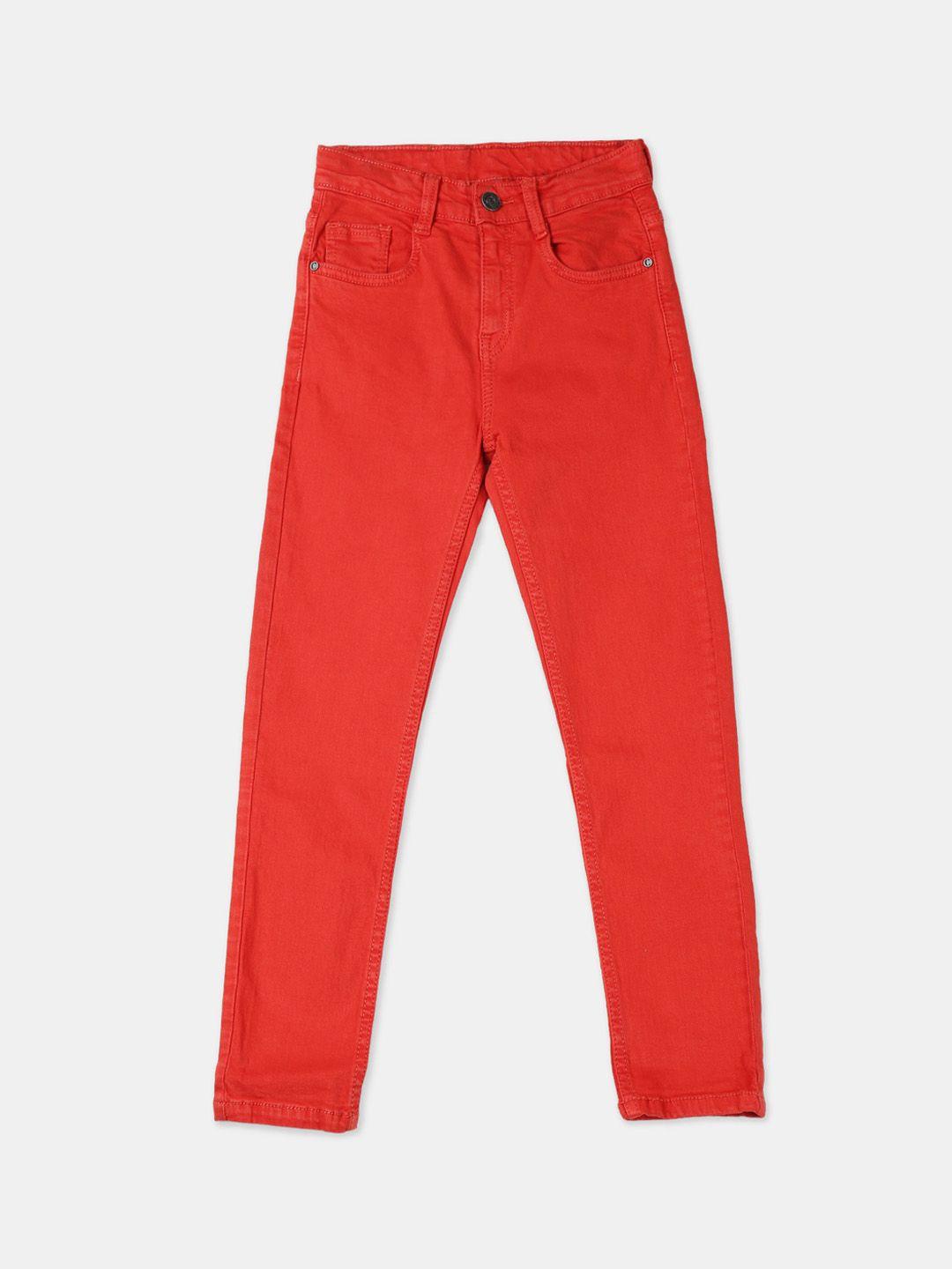 Cherokee Boys Red Regular Fit Solid Colored Jeans