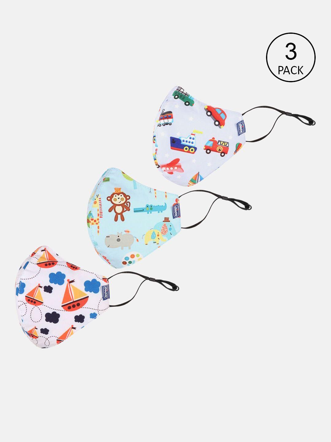 Chicco Kids Pack of 3 Printed 6-Ply Reusable Protective Outdoor Masks