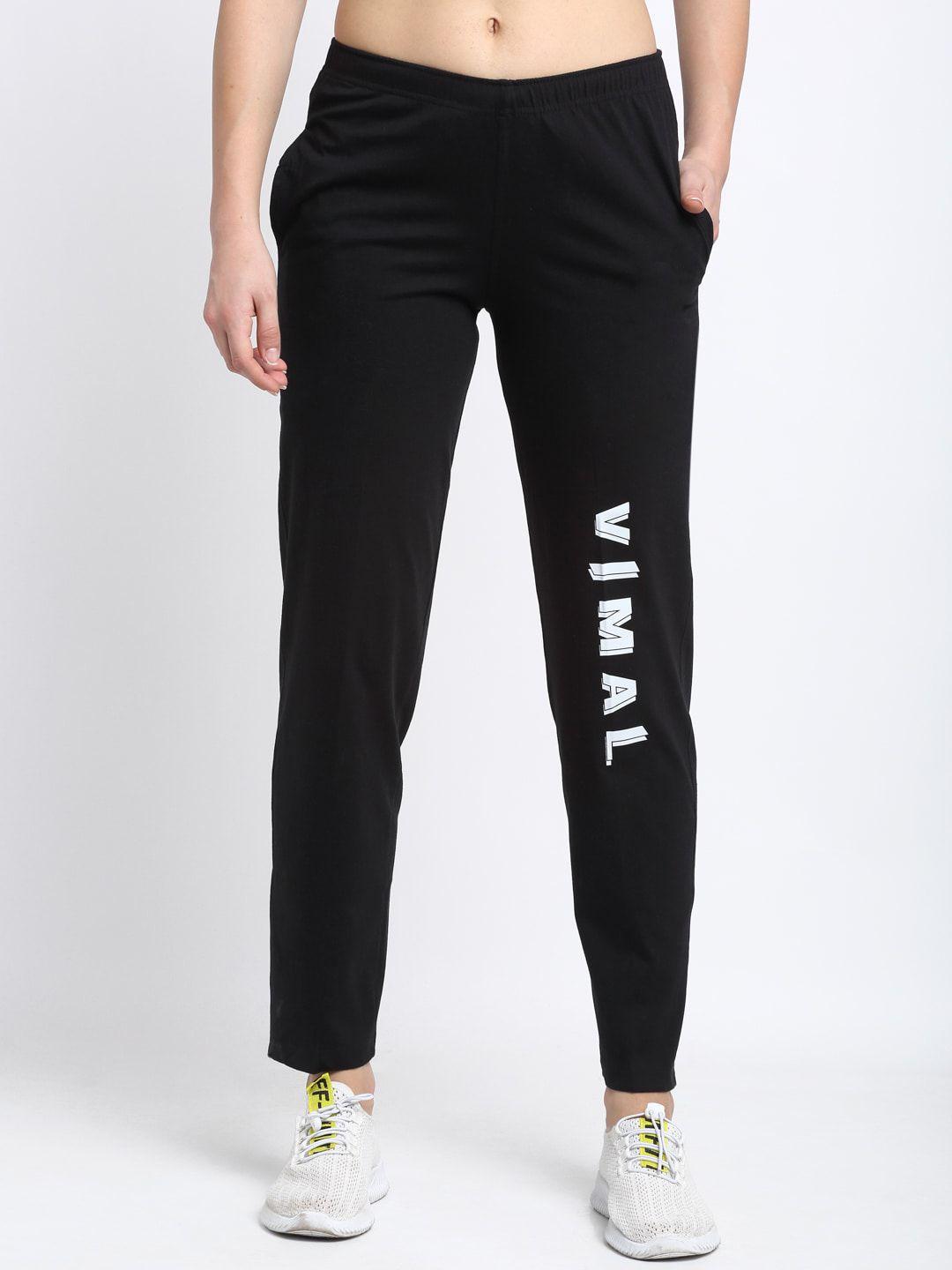 vimal-jonney-women-black-solid-track-pants