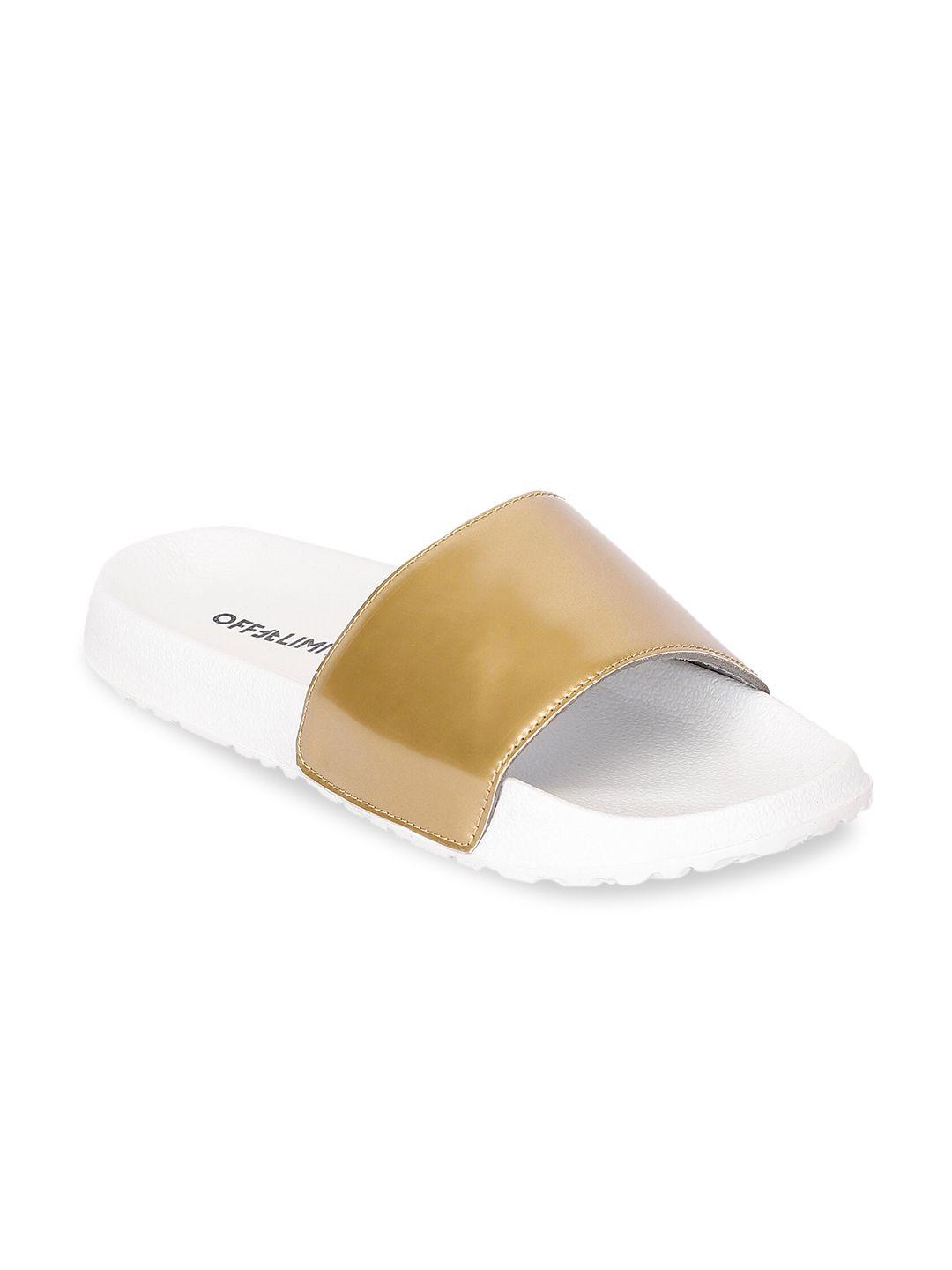 off-limits-women-gold-toned-solid-sliders