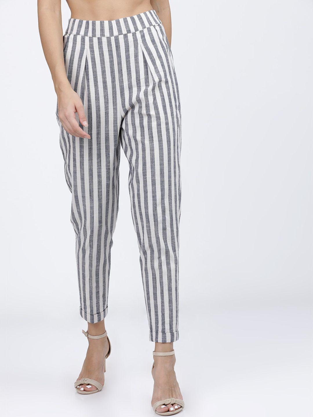 tokyo-talkies-women-white-&black-striped-cigarette-trousers
