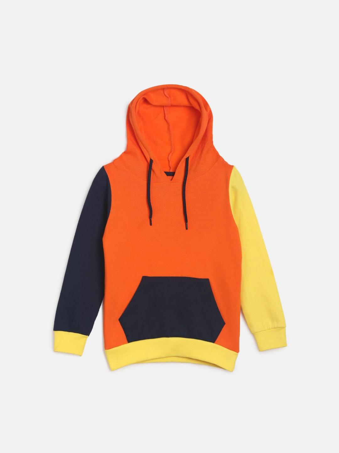 TALES & STORIES Boys Orange Hooded Sweatshirt