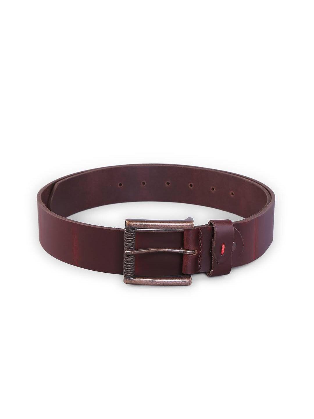 spykar-men-brown-solid-leather-belt