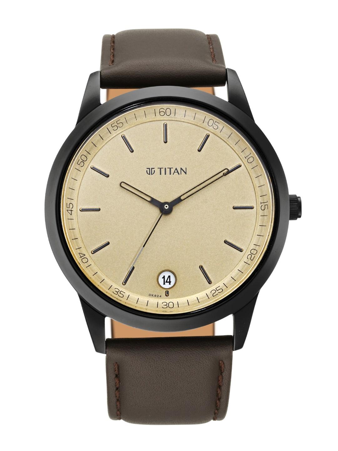 Titan Men Gold-Toned Analogue Watch - 1806NL02