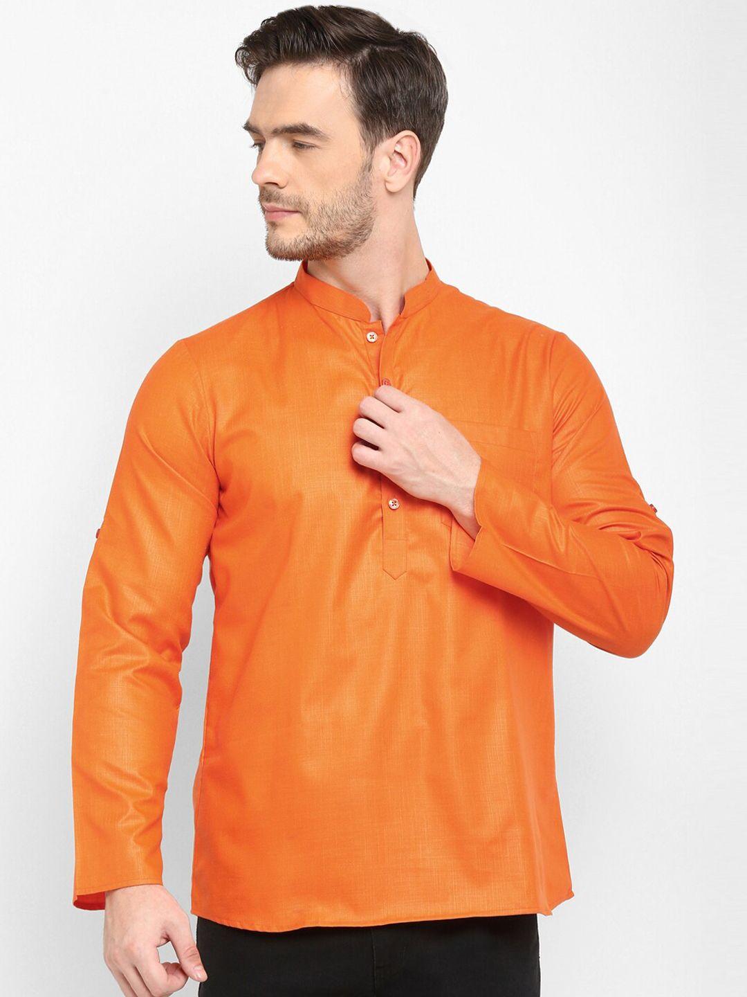 hangup-men-orange-mandarin-collar-kurta