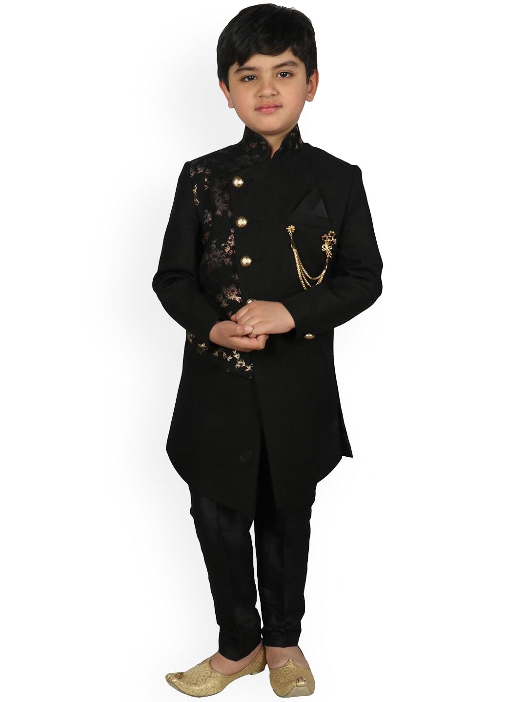 sg-yuvraj-boys-black-&-gold-coloured-printed-sherwani-set