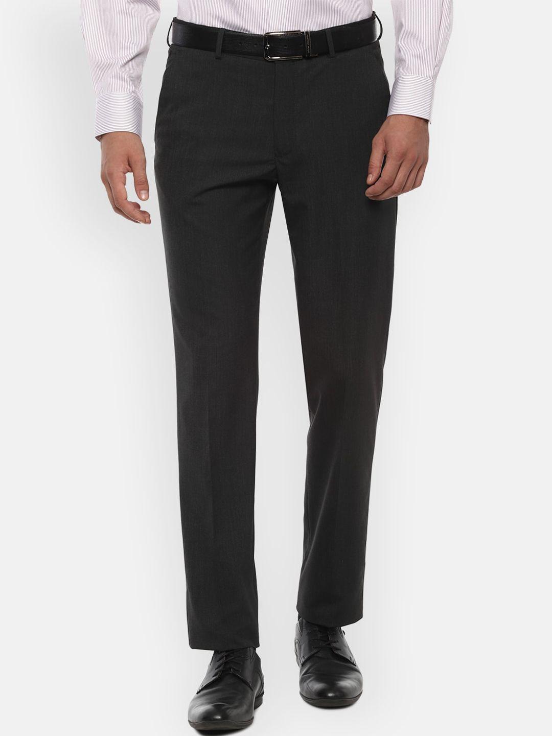 Louis Philippe Men Black Slim Fit Formal Trousers