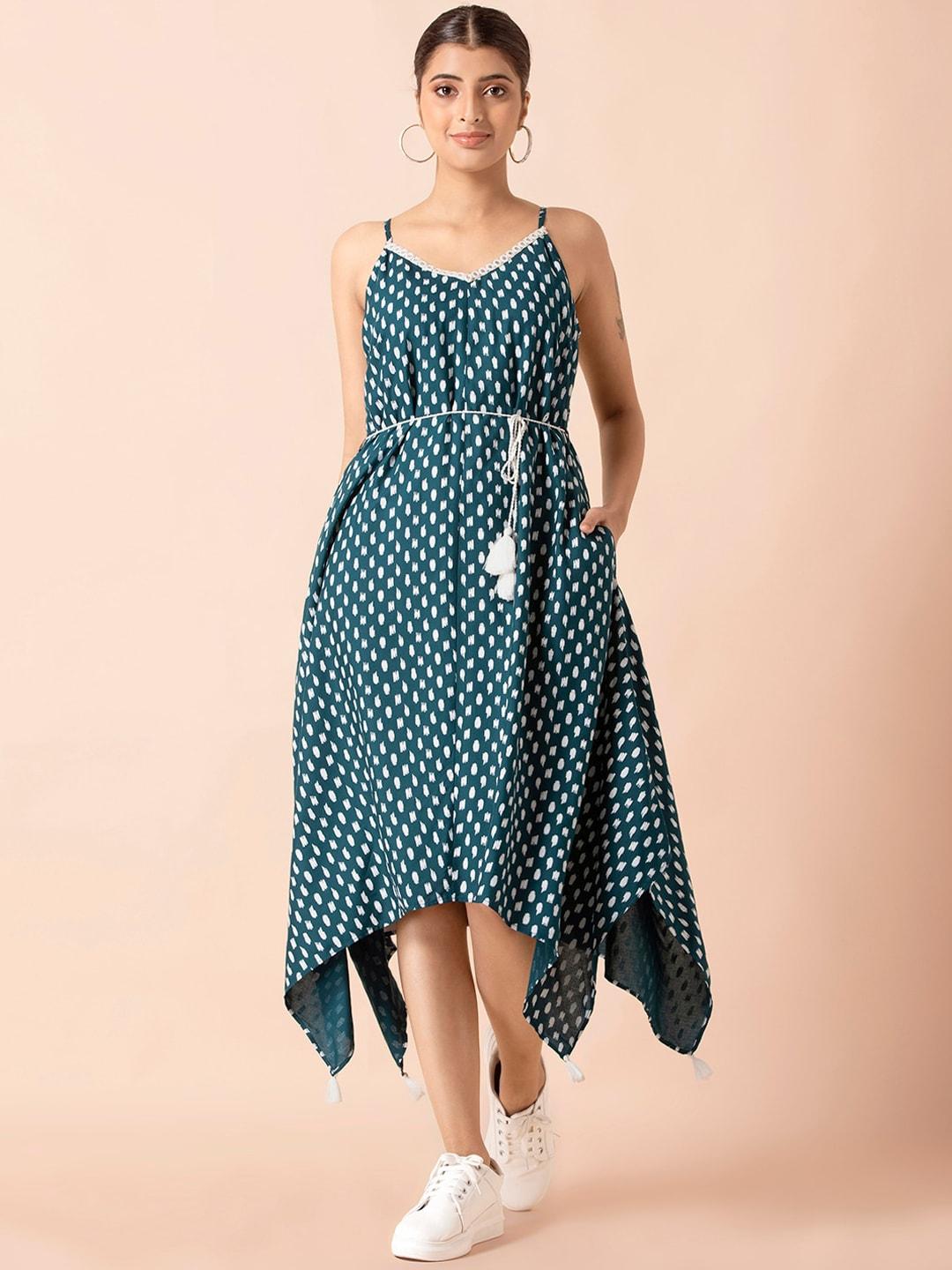 indya-blue--belted-strappy-high-low-dress