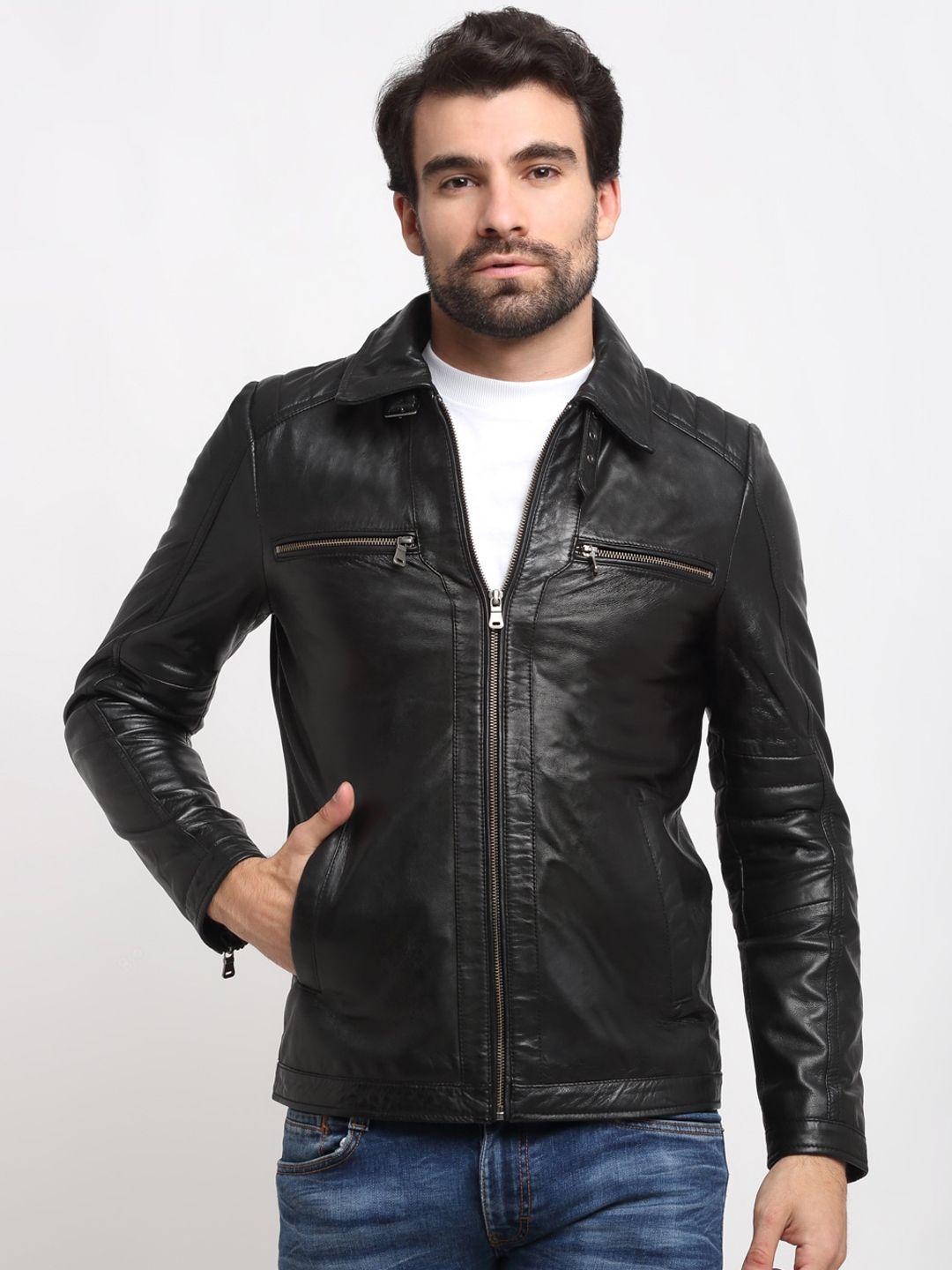 Teakwood Leathers Men Black Leather Lightweight Leather Jacket