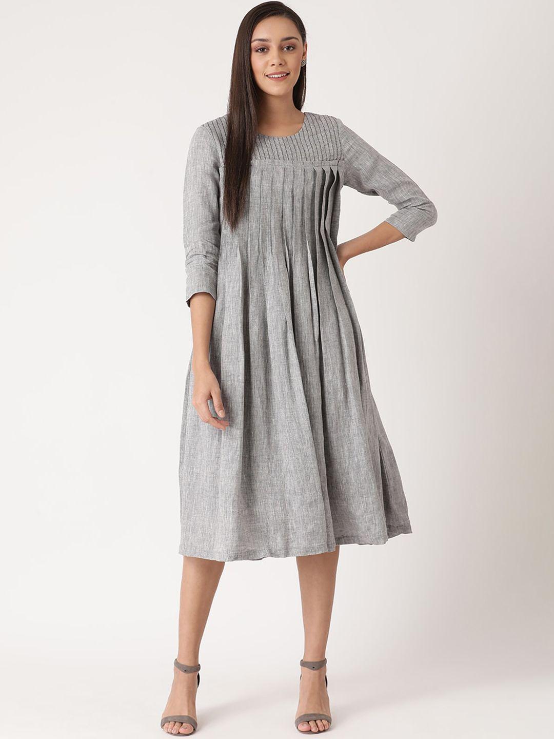 rooted-grey-linen-a-line-linen-midi-dress