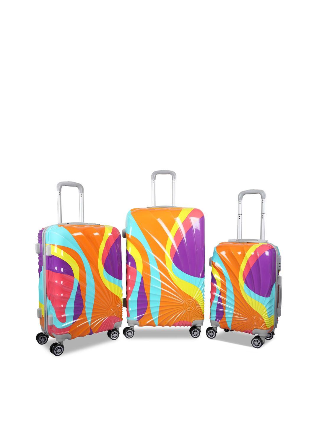 Polo Class Multicoloured 3 Pc Set Hard Luggage Trolley Bag