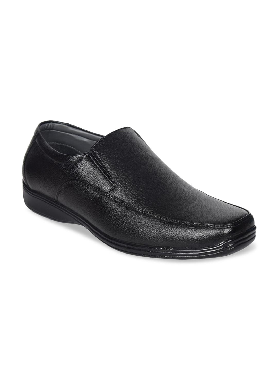 Ajanta Men Black Solid Formal Slip-On Shoes