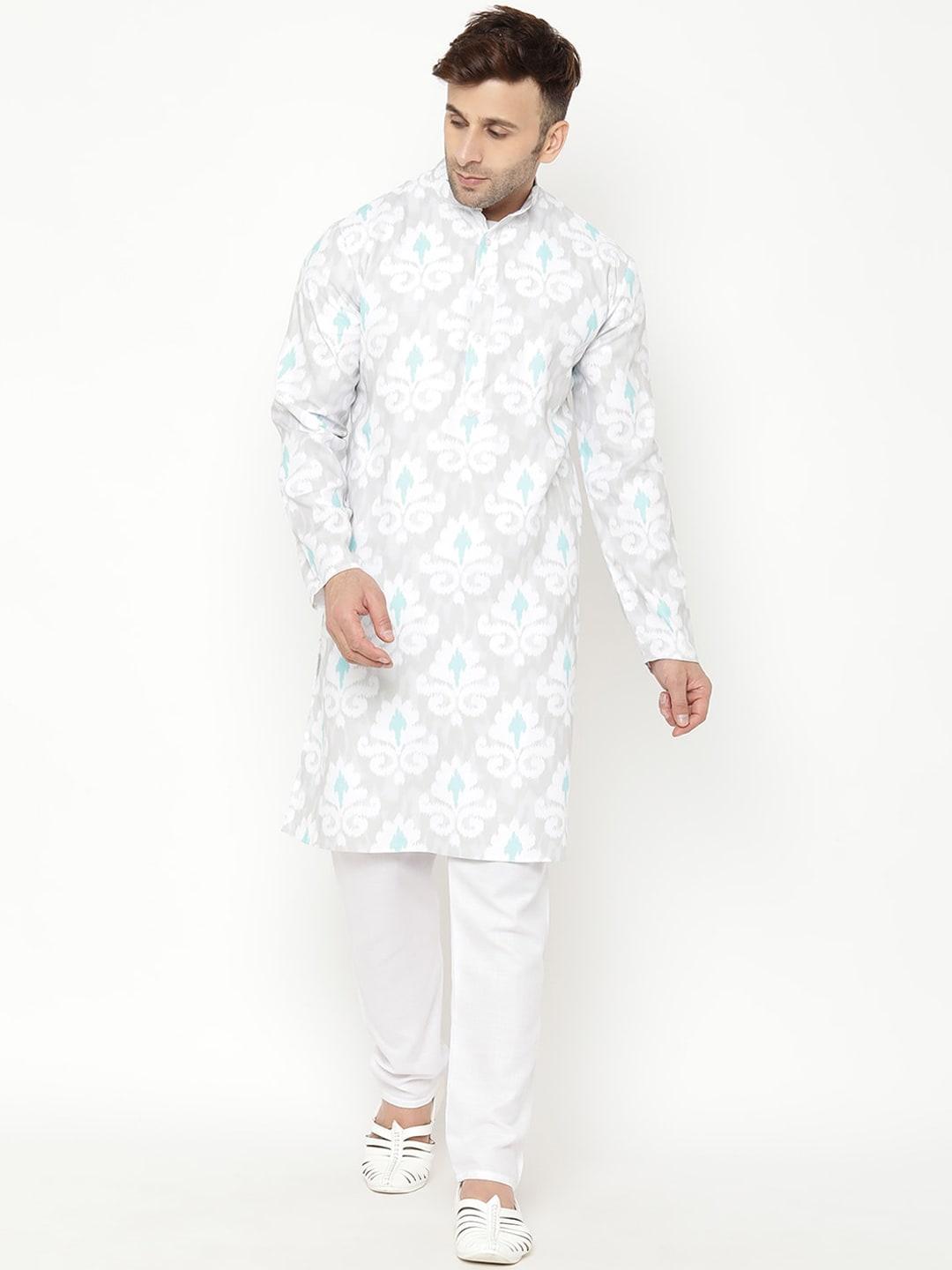hangup-men-cream-coloured-ethnic-motifs-printed-kurta-with-pyjamas