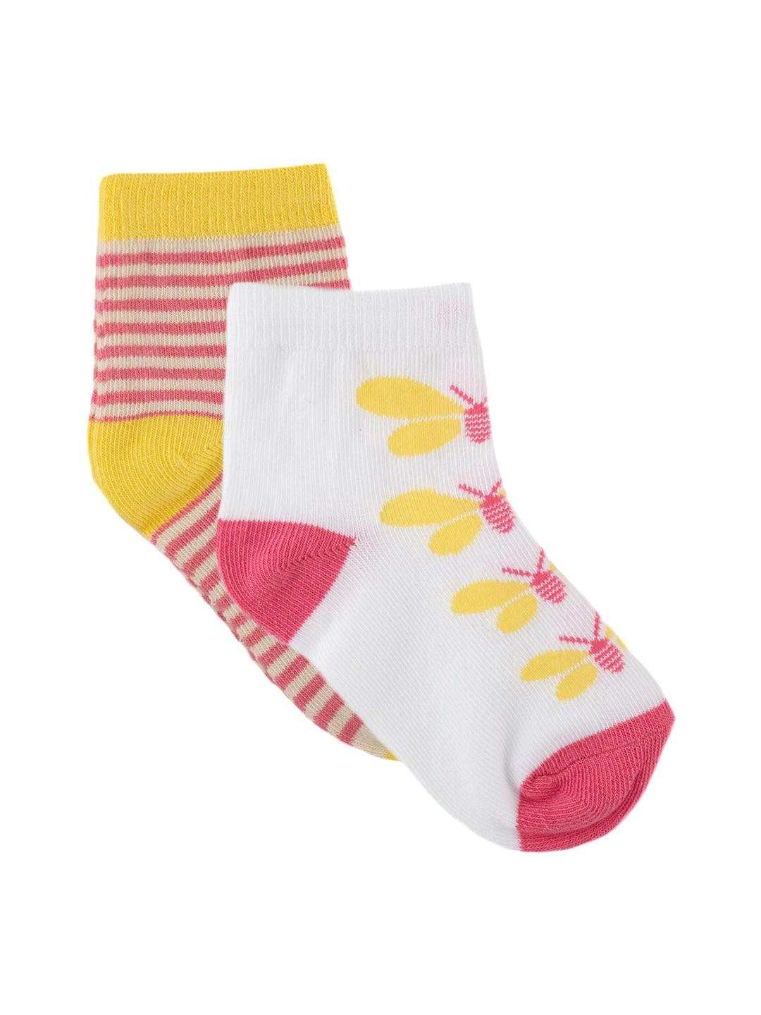 Nuluv Girls Pack Of 2 Assorted Ankle-Length Socks