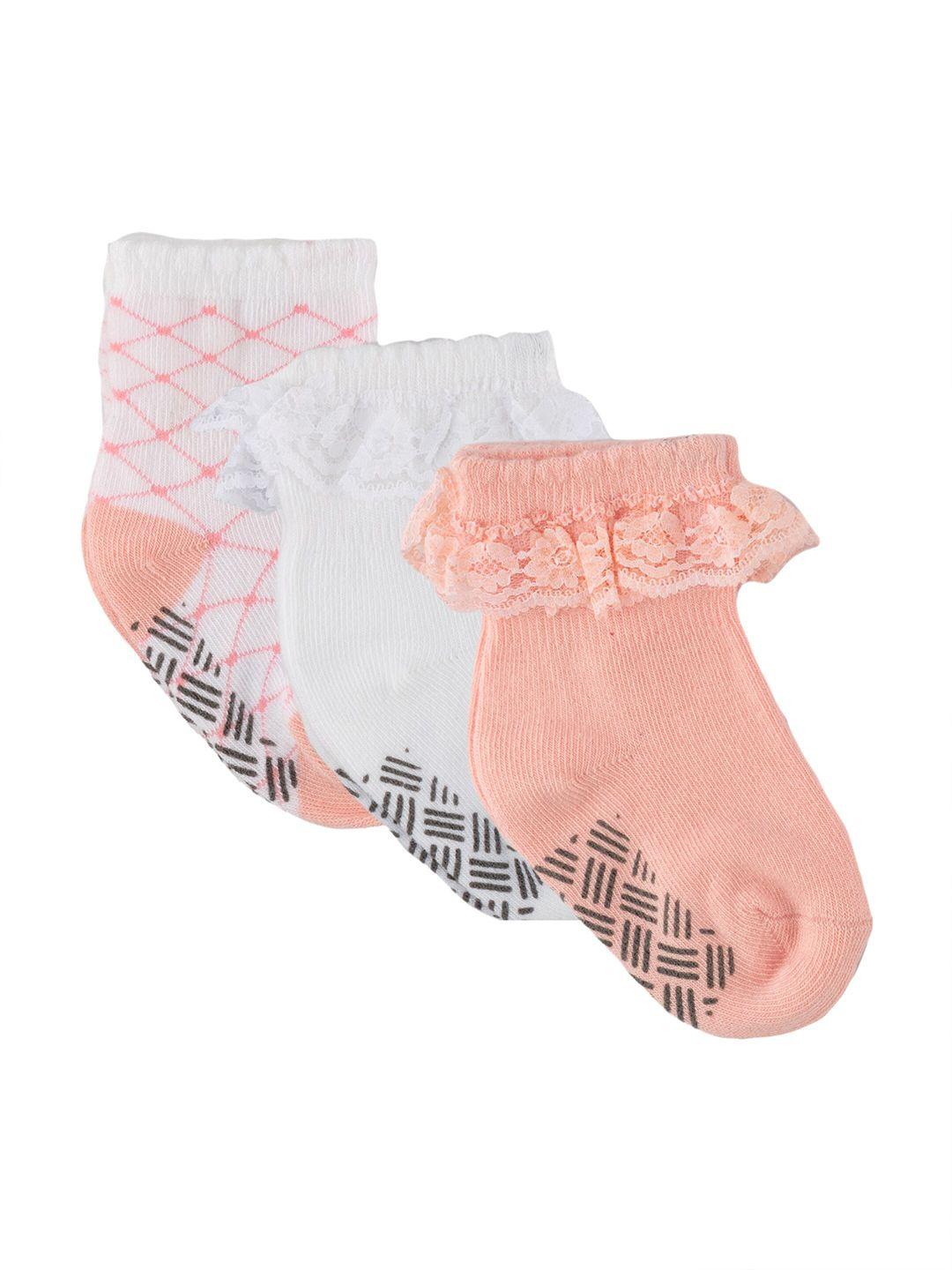 Nuluv Girls Pack of 3 Assorted Ankle-Length Socks