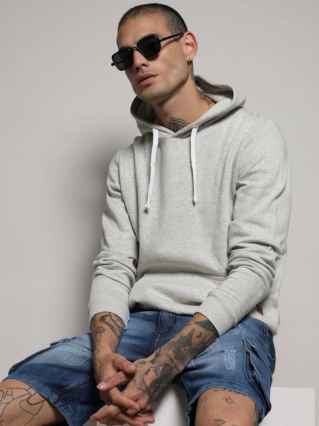 Pullover Hoodie With Contrast Drawstring