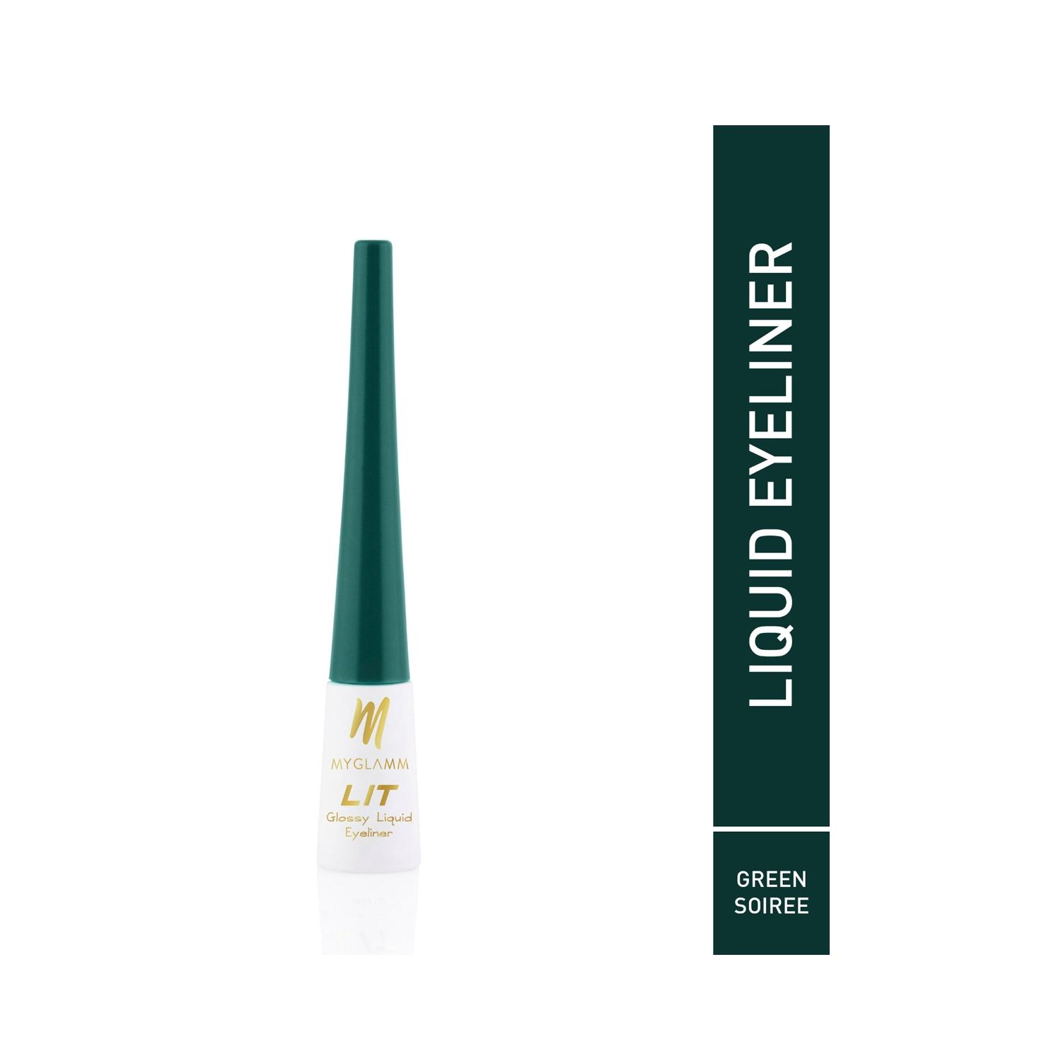 Myglamm LIT Glossy Liquid Eyeliner - Green Soiree (3.5ml)