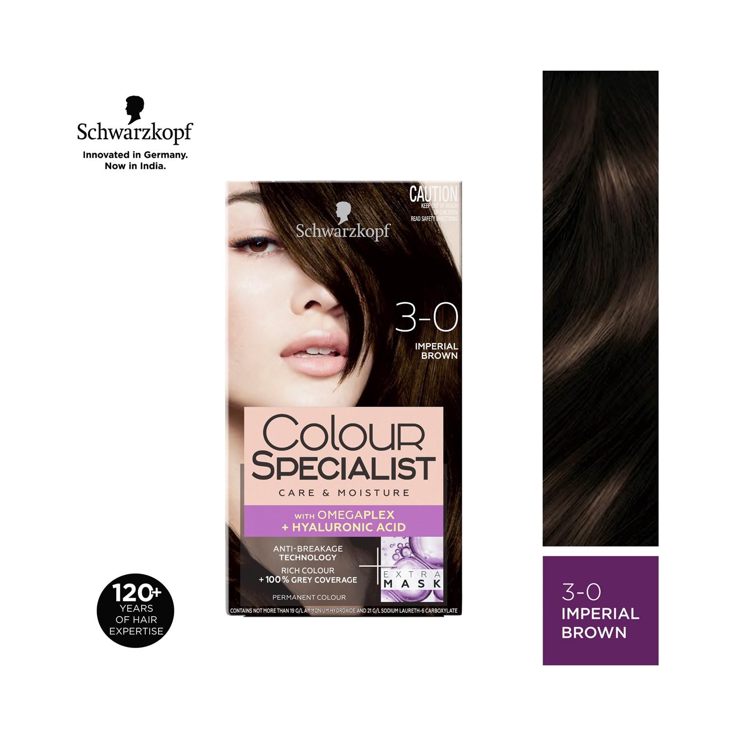 Schwarzkopf Colour Specialist Permanent Hair Colour - 3.0 Imperial Brown (165ml)