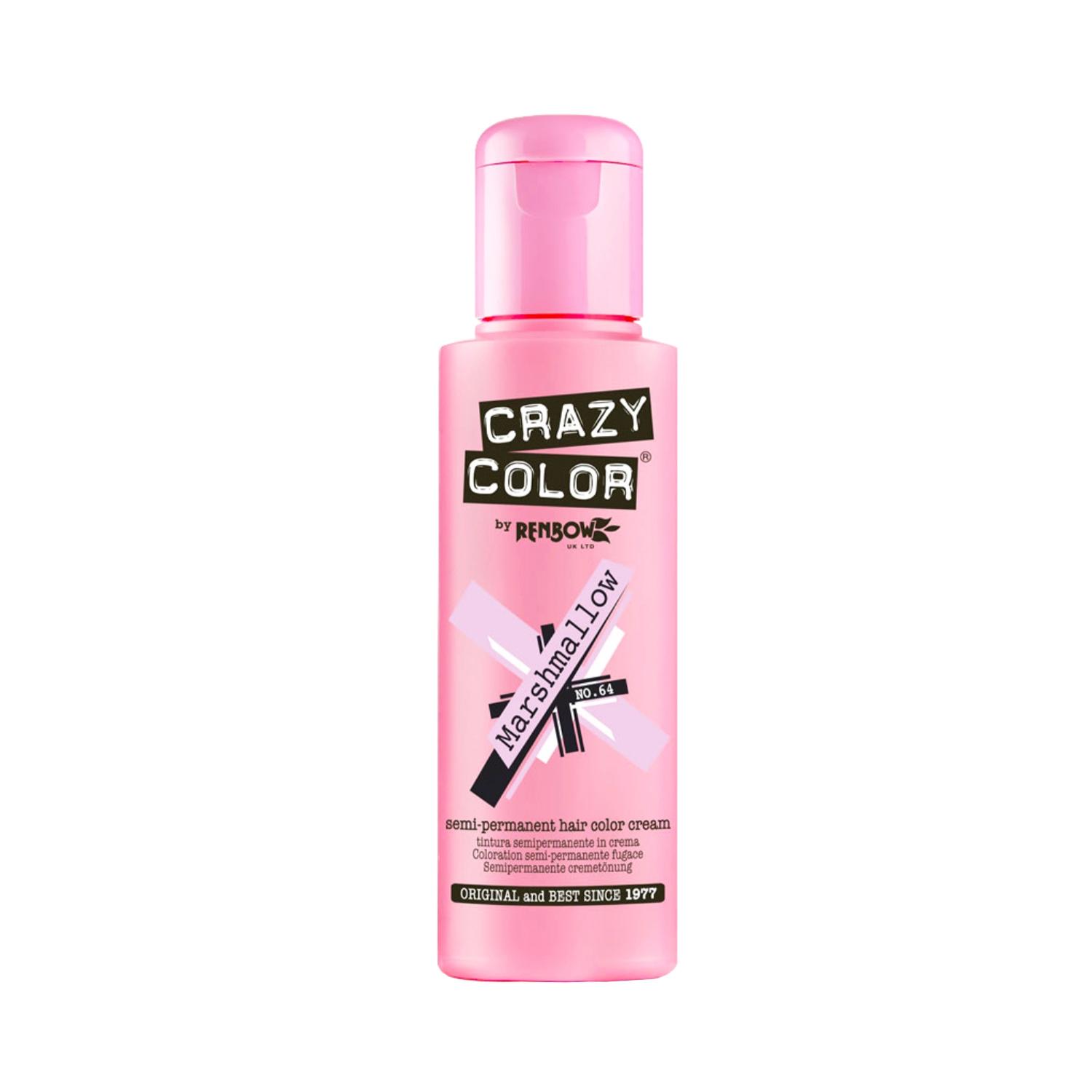 Crazy Color Semi Permanent Hair Color Cream - 64 Marshmallow (100ml)
