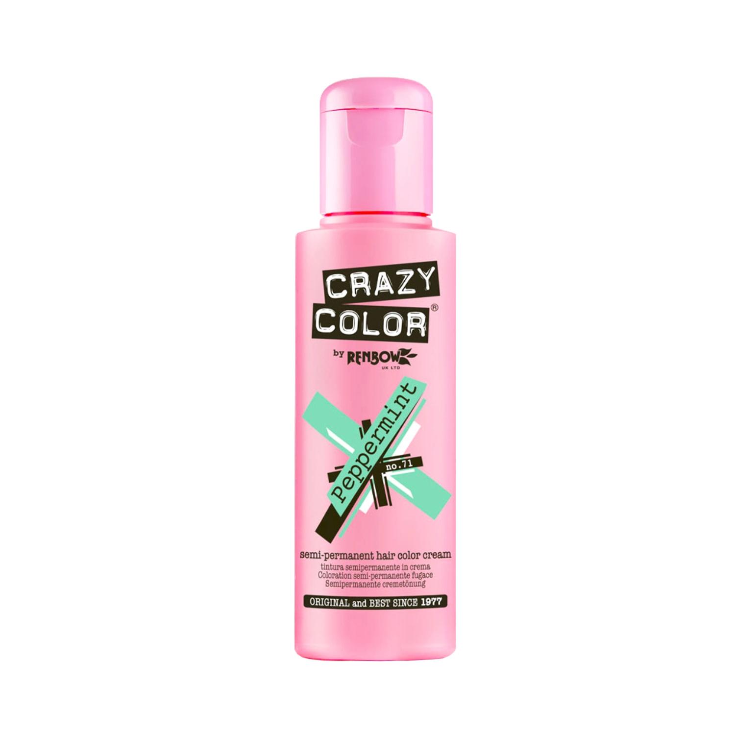 Crazy Color Semi Permanent Hair Color Cream - 71 Peppermint (100ml)