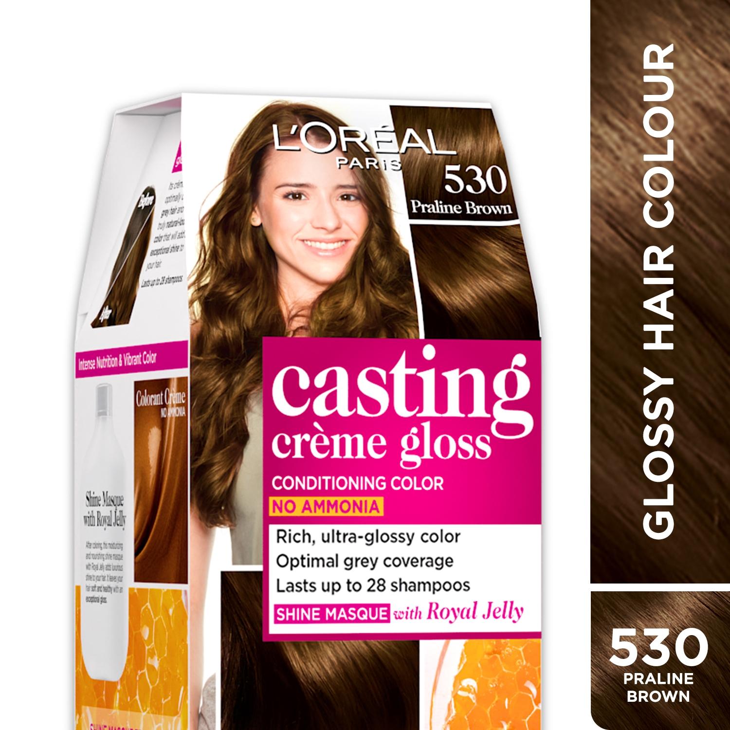 L'Oreal Paris Casting Creme Gloss Hair Color - 530 Praline Brown (87.5g+72ml)
