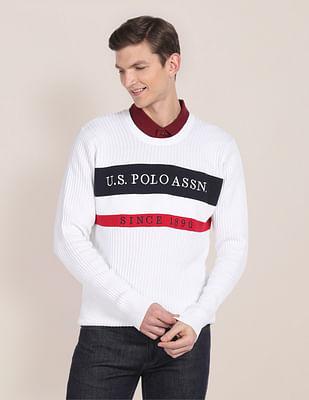Crew Neck Brand Print Sweater