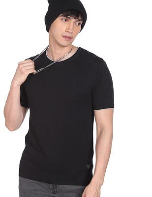 men-black-tipped-neck-solid-cotton-t-shirt