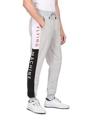 men-grey-drawstring-waist-logo-contrast-panel-heathered-joggers