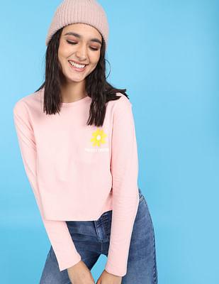 light-pink-round-neck-solid-cropped-sweatshirt