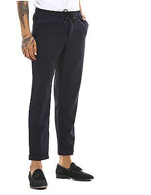 men-navy-tapered-slim-fit-puppytooth-pants