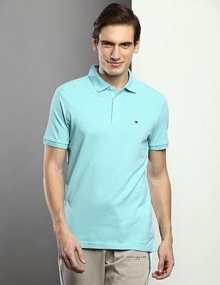 Stretch Knit Solid Slim Fit Polo Shirt