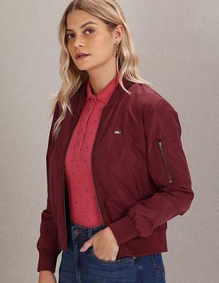 Stand Collar Quilted Bomber Jacket