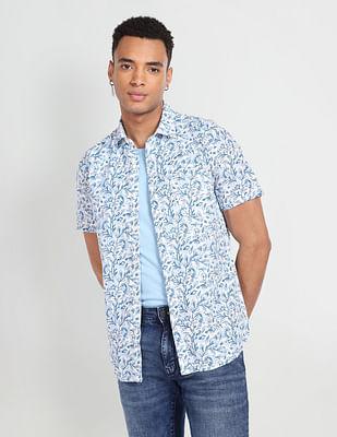 floral-print-slim-fit-shirt