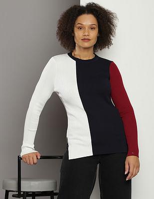 colour-block-ribbed-sweater
