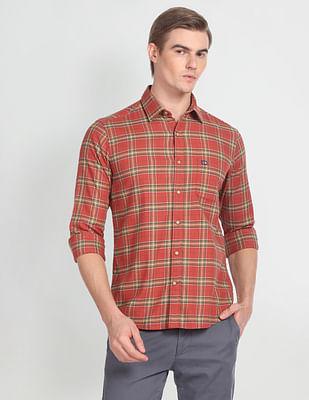 tartan-check-twill-casual-shirt