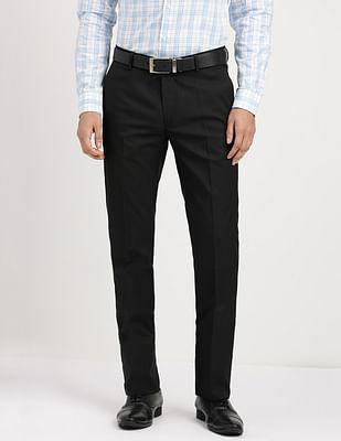 Dobby Solid Formal Trousers