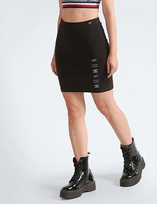 logo-print-bodycon-skirt