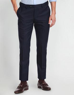 Solid Twill Wool Blend Trousers