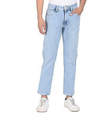 Men Blue Mid Rise Michael Slim Tapered Fit Jeans