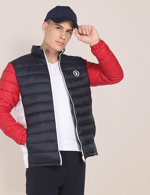 Panelled Colour Block Puffer Jacket