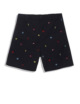 Boys All Over Embroidery Chino Shorts