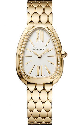 Bvlgari Serpenti White Dial Quartz Watch With Yellow Gold Strap For Women - 103147