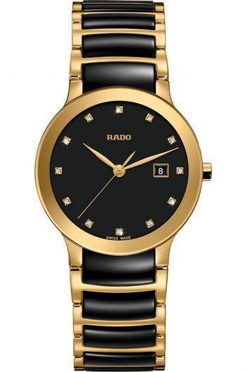 rado-centrix-black-dial-quartz-watch-with-ceramic-&-yellow-gold-pvd-strap-for-women---r30528762