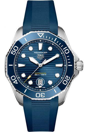 Tag Heuer Aquaracer Blue Dial Automatic Watch With Rubber Strap For Men - Wbp201B.Ft6198