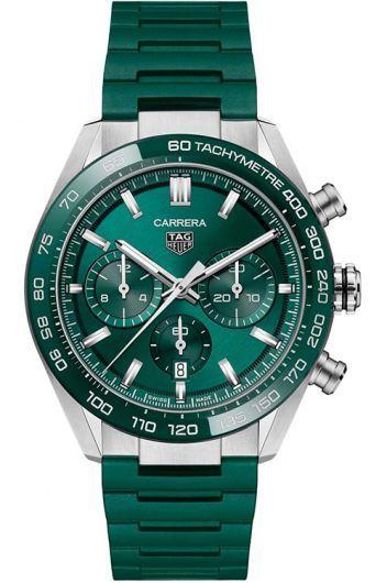 Tag Heuer Carrera Green Dial Automatic Watch With Rubber Strap For Men - Cbn2A1N.Ft6238