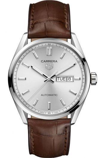 Tag Heuer Carrera Grey Dial Automatic Watch With Leather Strap For Men - Wbn2011.Fc6484
