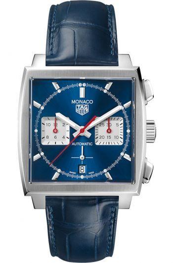 Tag Heuer Monaco Blue Dial Automatic Watch With Leather Strap For Men - Cbl2111.Fc6453