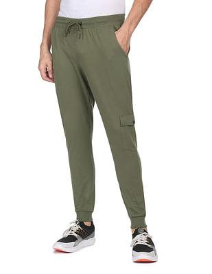 men-light-olive-mid-rise-solid-joggers